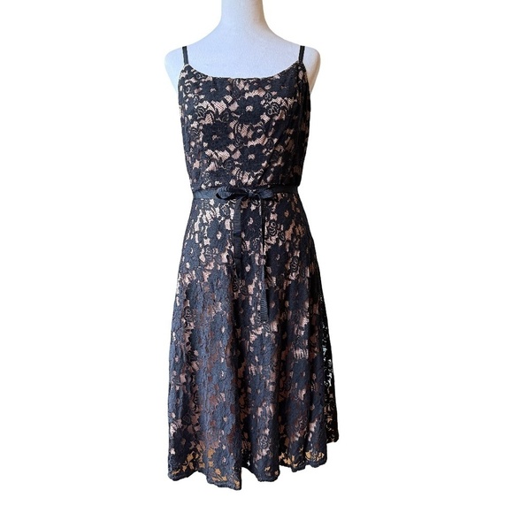 Mario Balthazar Dresses & Skirts - Vintage Black Lace Fit and Flare Cocktail Dress Size 8